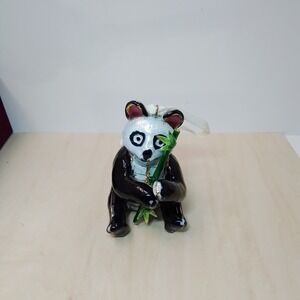 Adorable Sitting Panda Ornament with Bamboo‎ Gift Box Christmas Holiday Decor